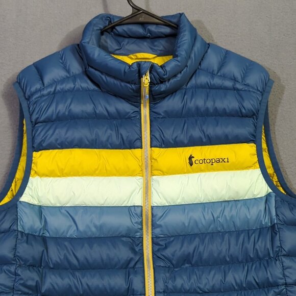 Cotopaxi Fuego Down Vest Men's L Blue Striped Nylon Full Zip Jacket Outdoors - Picture 4 of 13